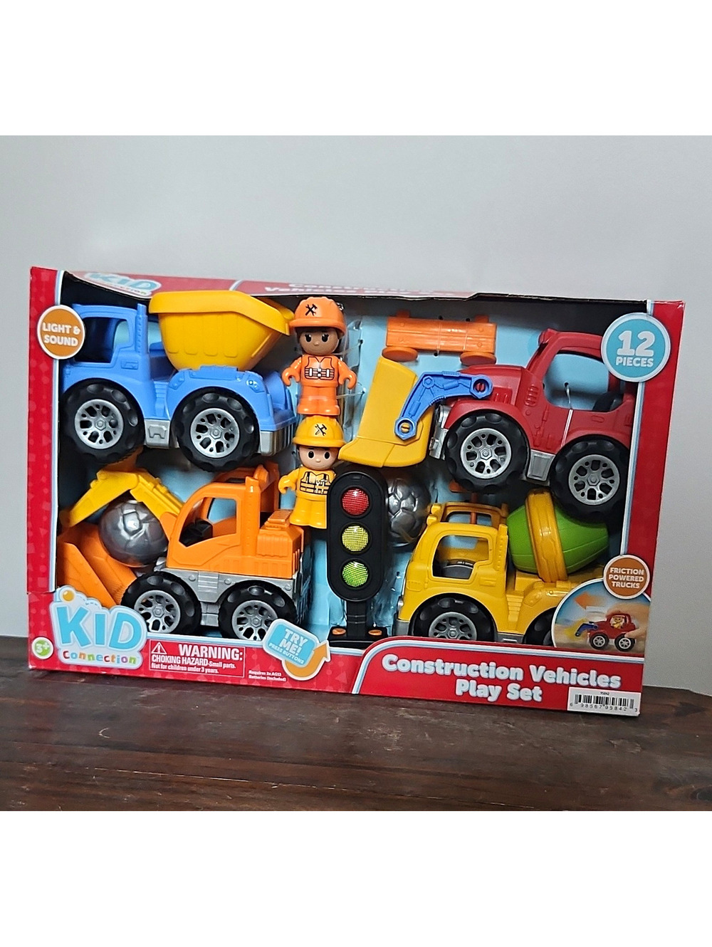KID Connection 12-Pc Construction Vehicles Play Set Lights & Sounds Friction